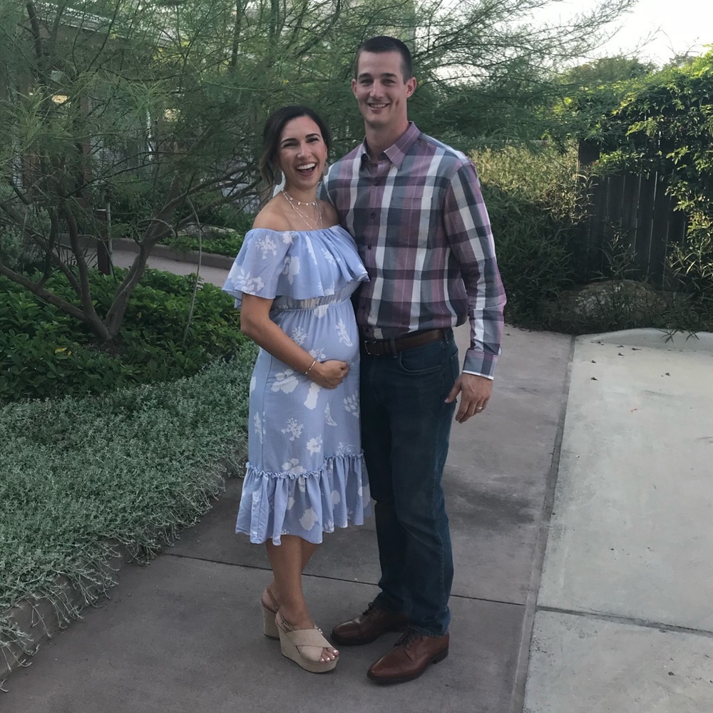 Off-the-Shoulder Lightweight Blue Dress